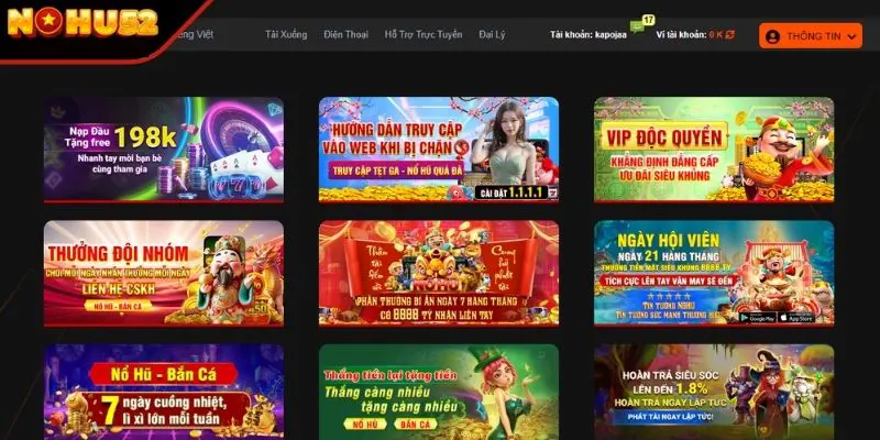 Khuyến mãi NOHU52 đa dạng và nhiều giá trị