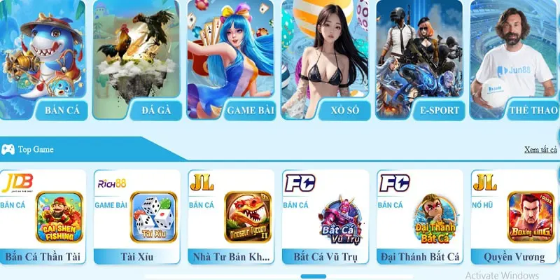 Thỏa sức giải trí với đa dạng sảnh cược hấp dẫn tại JUN88